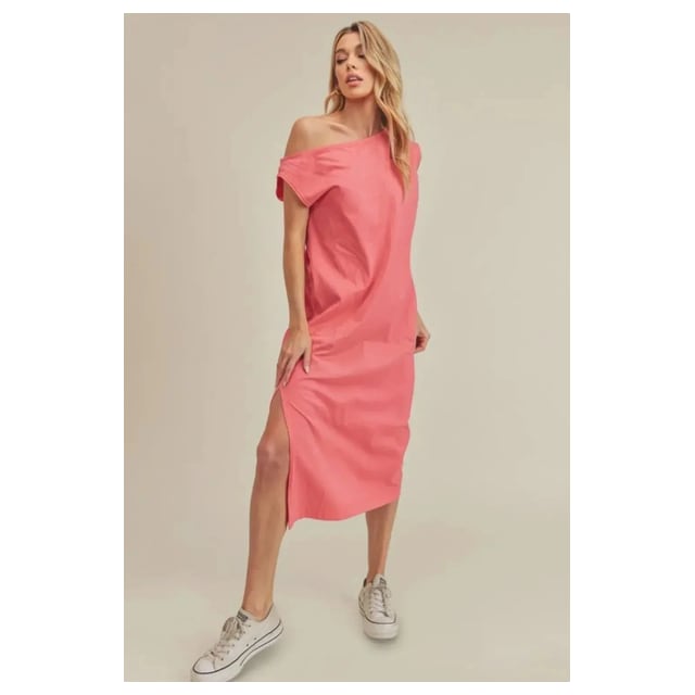 Aemi + Co Side Slit Round Neck Sleeveless Midi Dress