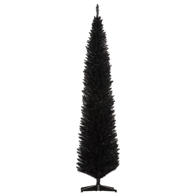 HOMCOM 8ft Unlit Pencil Artificial Christmas Tree with Realistic Branches…