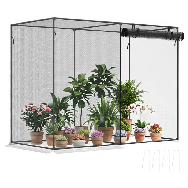 Outsunny 6 x 3ft Crop Cages for Garden, Plant Protectors from Animals, Storage…