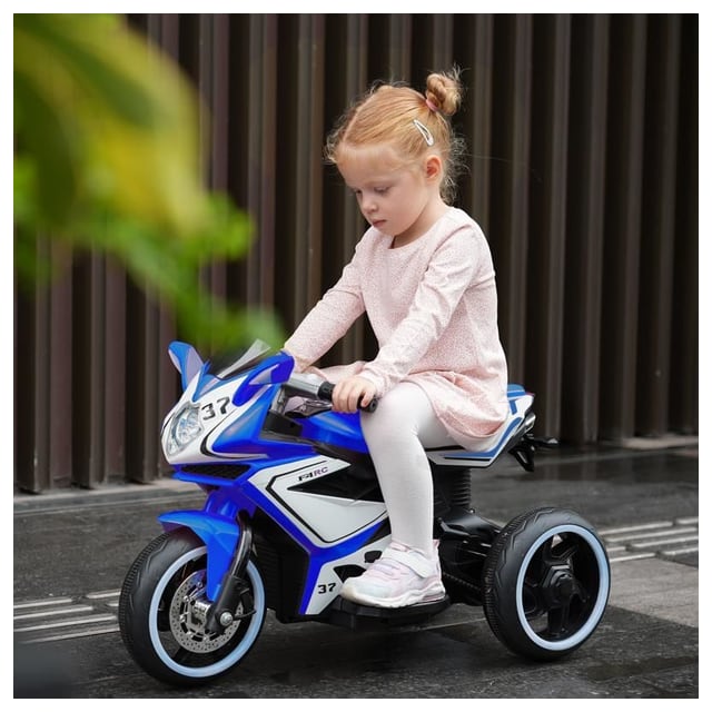 6V Kids Electric Ride-On Motorcycle with MP3, LED Headlight and Light-Up Wheels…