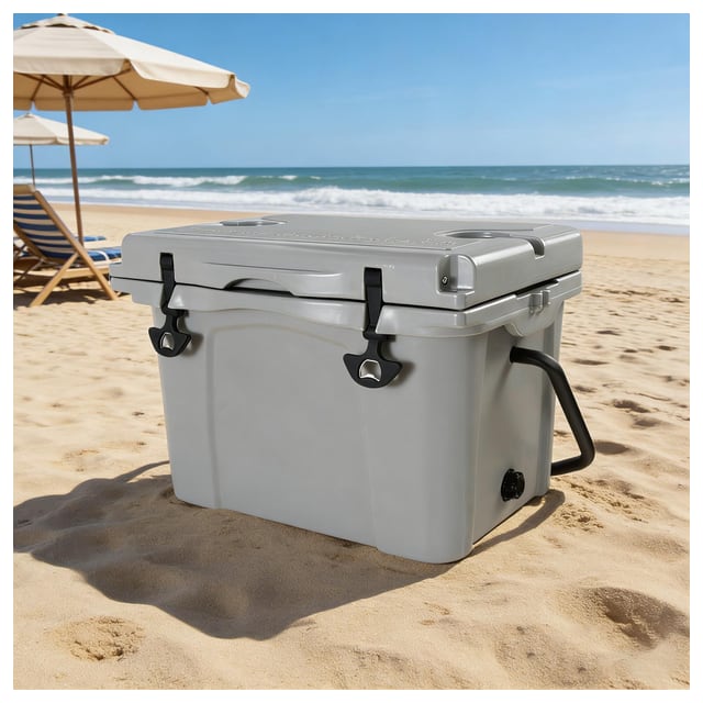 Insulated Portable Cooler with Impact-Resistant Hard Shell, Outdoor Ice Chest…