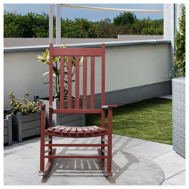 Outsunny Wooden Porch Rocking Chair Outdoor Patio Rocker Garden Single Leisure…