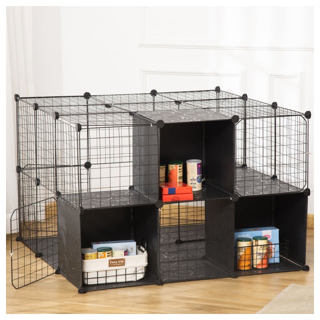 PawHut 56 Panel Pet Playpen: Rabbit Cage, Small Animal Enclosure for Bunny…