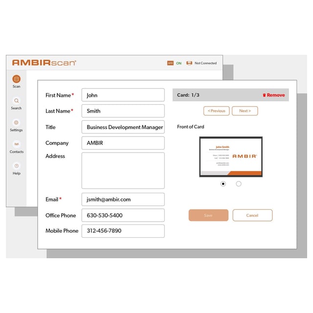 AmbirScan Business Card Software Single License For Use With 3rd Party Non-AMBIR…
