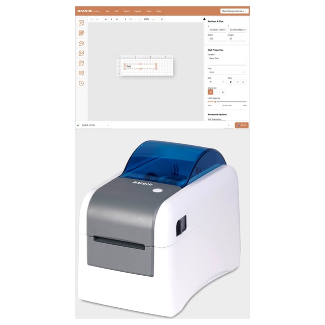 AMBIR LP230 2" Direct Thermal Wristband and Label Printer for Healthcare…