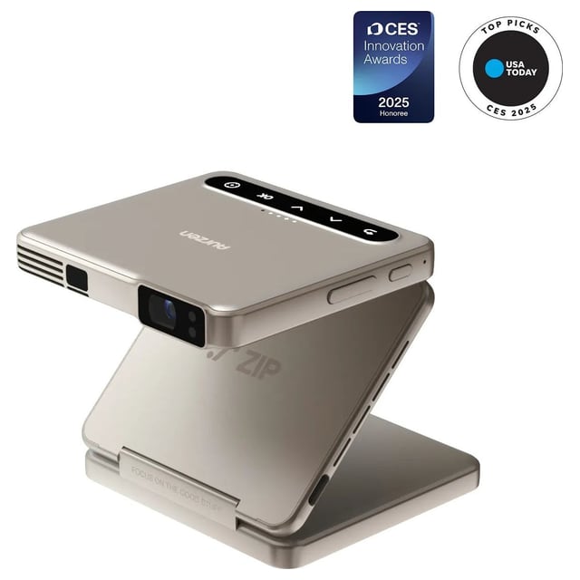 Aurzen ZIP Tri-Fold Portable Mini Projector